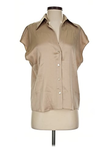 Vince. Short Sleeve Silk Top (view 1)