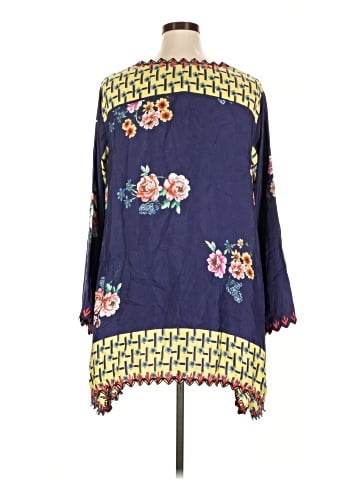 Johnny Was 3/4 Sleeve Silk Top (view 2)