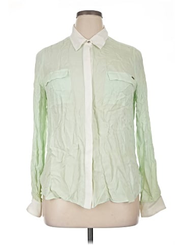 White House Black Market Long Sleeve Silk Top (view 1)