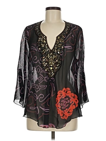 Hale Bob 3/4 Sleeve Silk Top (view 1)