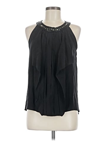 BCBGMAXAZRIA Sleeveless Silk Top (view 1)