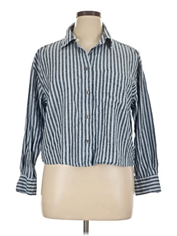 Banana Republic Factory Store 3/4 Sleeve Button-Down Shirt (view 1)