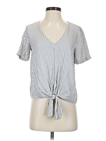 Madewell Novel Tie-Front Top in Stripe (view 1)
