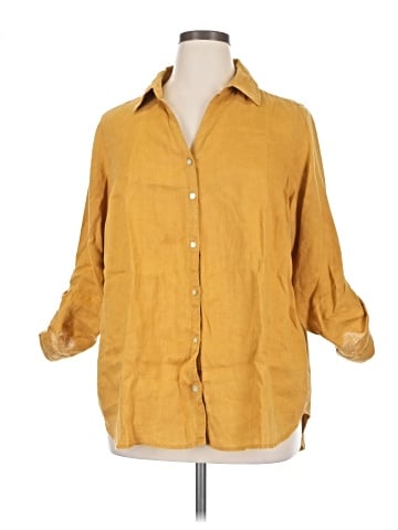 Sigrid Olsen 3/4 Sleeve Button-Down Shirt (view 1)