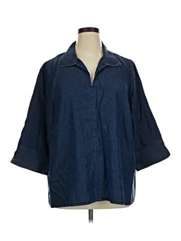 Foxcroft 3/4 Sleeve Button-Down Shirt (view 1)