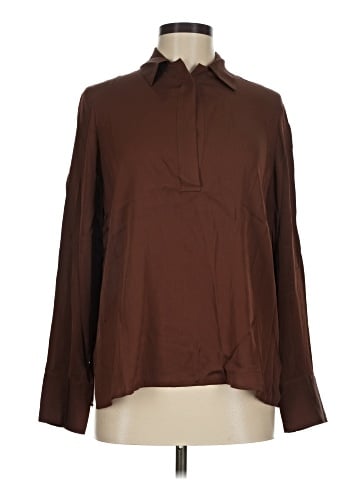 Vince. Long Sleeve Silk Top (view 1)