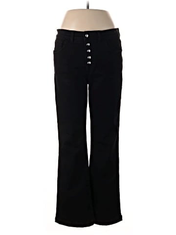 Madewell Kick Out Crop Jeans in Black Rinse Wash (view 1)