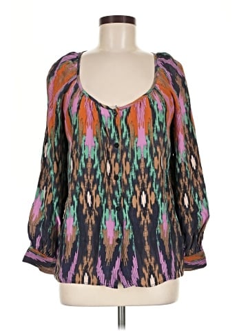 Glam 3/4 Sleeve Silk Top (view 1)