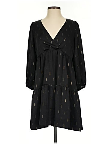 Madewell Metallic Jacquard Faux-Wrap Tiered Mini Dress (view 1)
