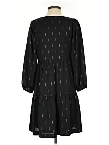 Madewell Metallic Jacquard Faux-Wrap Tiered Mini Dress (view 2)