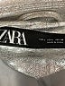 Zara 100% Polyester Metallic Silver Jacket Size L - photo 6