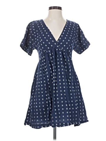 Madewell V-Neck Dolman-Sleeve Mini Dress in Textured Dot (view 1)