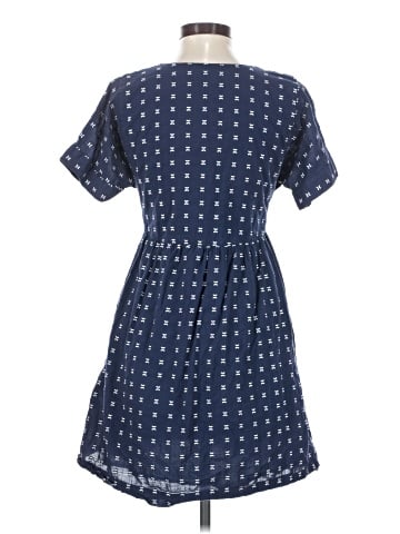 Madewell V-Neck Dolman-Sleeve Mini Dress in Textured Dot (view 2)
