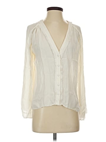 Elizabeth and James Long Sleeve Silk Top (view 1)