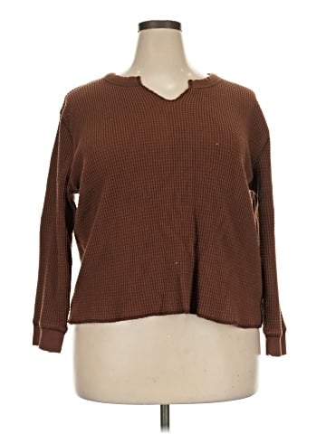 Madewell Plus (Re)sourced Waffle Split-Neck Crop Tee (view 1)