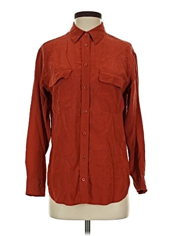 Equipment Long Sleeve Silk Top (view 1)
