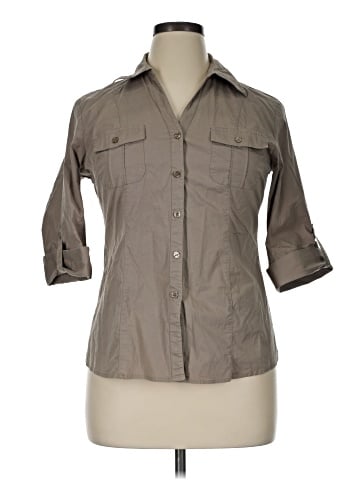 Harve Benard 3/4 Sleeve Button-Down Shirt (view 1)