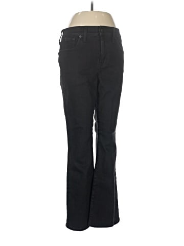 Madewell Kick Out Crop Jeans in Black Rinse Wash (view 1)