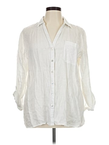 Sigrid Olsen 3/4 Sleeve Button-Down Shirt (view 1)