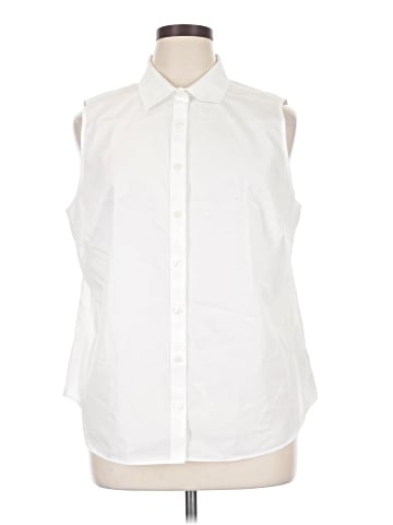 Lands' End Sleeveless Button-Down Shirt (view 1)