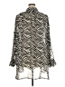 DKNYC 100% Polyester Animal Print Silver Long Sleeve Button-Down Shirt Size 3X - photo 2