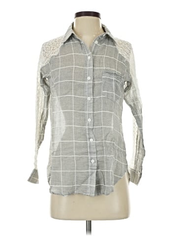 En Creme 3/4 Sleeve Button-Down Shirt (view 1)