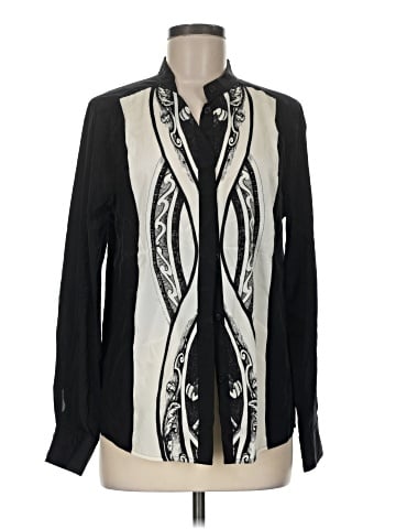 DKNY Long Sleeve Silk Top (view 1)