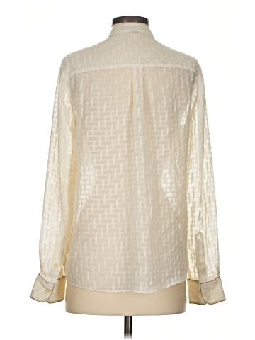 BCBGMAXAZRIA Long Sleeve Silk Top (view 2)