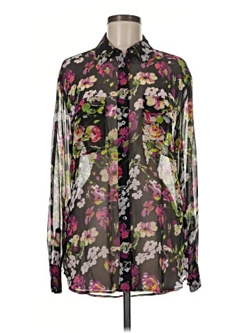 Equipment Long Sleeve Silk Top (view 1)
