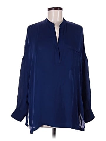 Vince. Long Sleeve Silk Top (view 1)