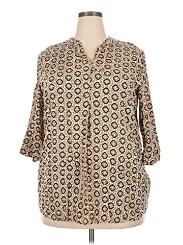 Woman Within 3/4 Sleeve Button-Down Shirt (view 1)