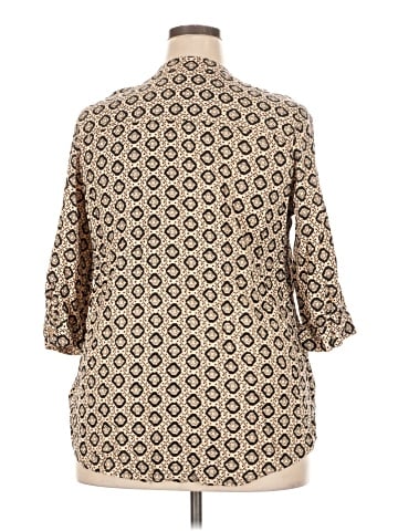 Woman Within 3/4 Sleeve Button-Down Shirt (view 2)