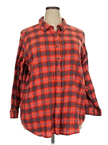 Woman Within Long Sleeve Button-Down Shirt (view 1)