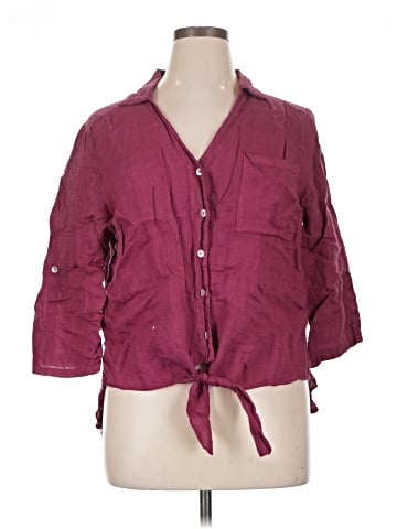 MADE IN ITALY 3/4 Sleeve Button-Down Shirt (view 1)