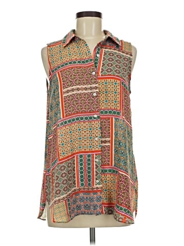 Rose + Olive Sleeveless Blouse (view 1)