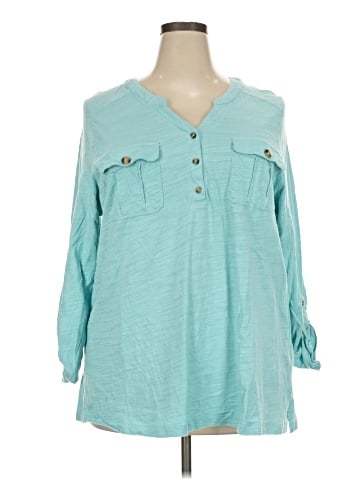 Gloria Vanderbilt Long Sleeve Henley (view 1)