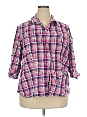 Riders by Lee 3/4 Sleeve Button-Down Shirt (view 1)