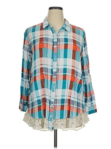 Umgee 3/4 Sleeve Button-Down Shirt (view 1)