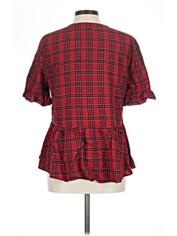 Madewell Studio Ruffle-Hem Top in Clanton Plaid (view 2)