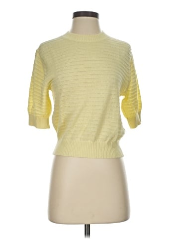 Madewell Textural-Stitch Crewneck Sweater in 100% Cotton (view 1)