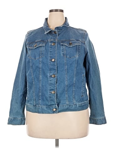 Woman Within Denim Jacket (view 1)