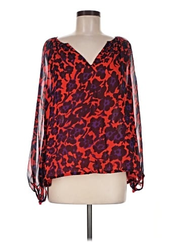 Diane von Furstenberg Long Sleeve Silk Top (view 1)