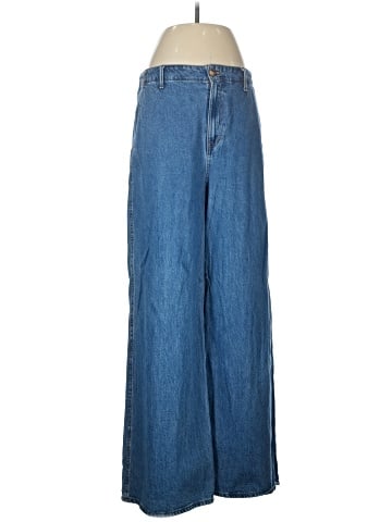 Madewell Wide Sweep Denim Trousers in Java Wash: Airy Denim Edition (view 1)