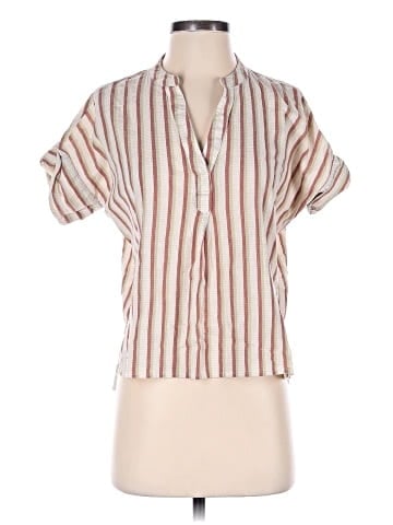 Madewell Crinkle Cotton Lakeline Popover Shirt in Stripe (view 1)