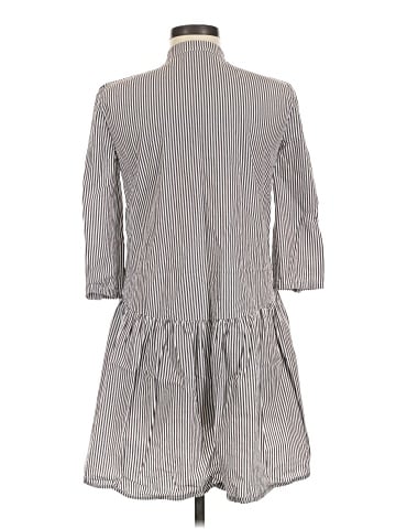 Madewell Button-Front Mini Shirtdress in Stripe Poplin (view 2)