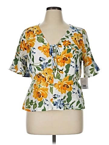 LC Lauren Conrad Short Sleeve Blouse (view 1)