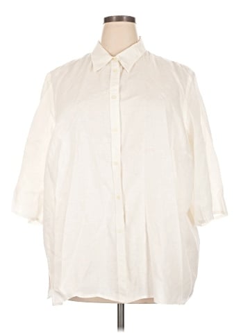 Lauren by Ralph Lauren 3/4 Sleeve Button-Down Shirt (view 1)