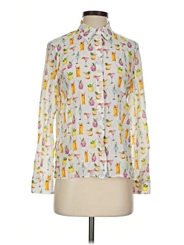 Alice + Olivia Long Sleeve Silk Top (view 1)