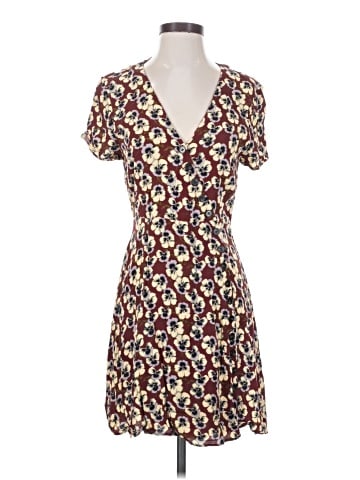 Madewell Button-Wrap Dress in Viola Floral (view 1)