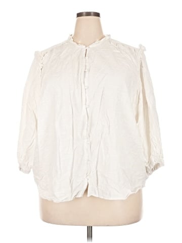 LC Lauren Conrad 3/4 Sleeve Button-Down Shirt (view 1)